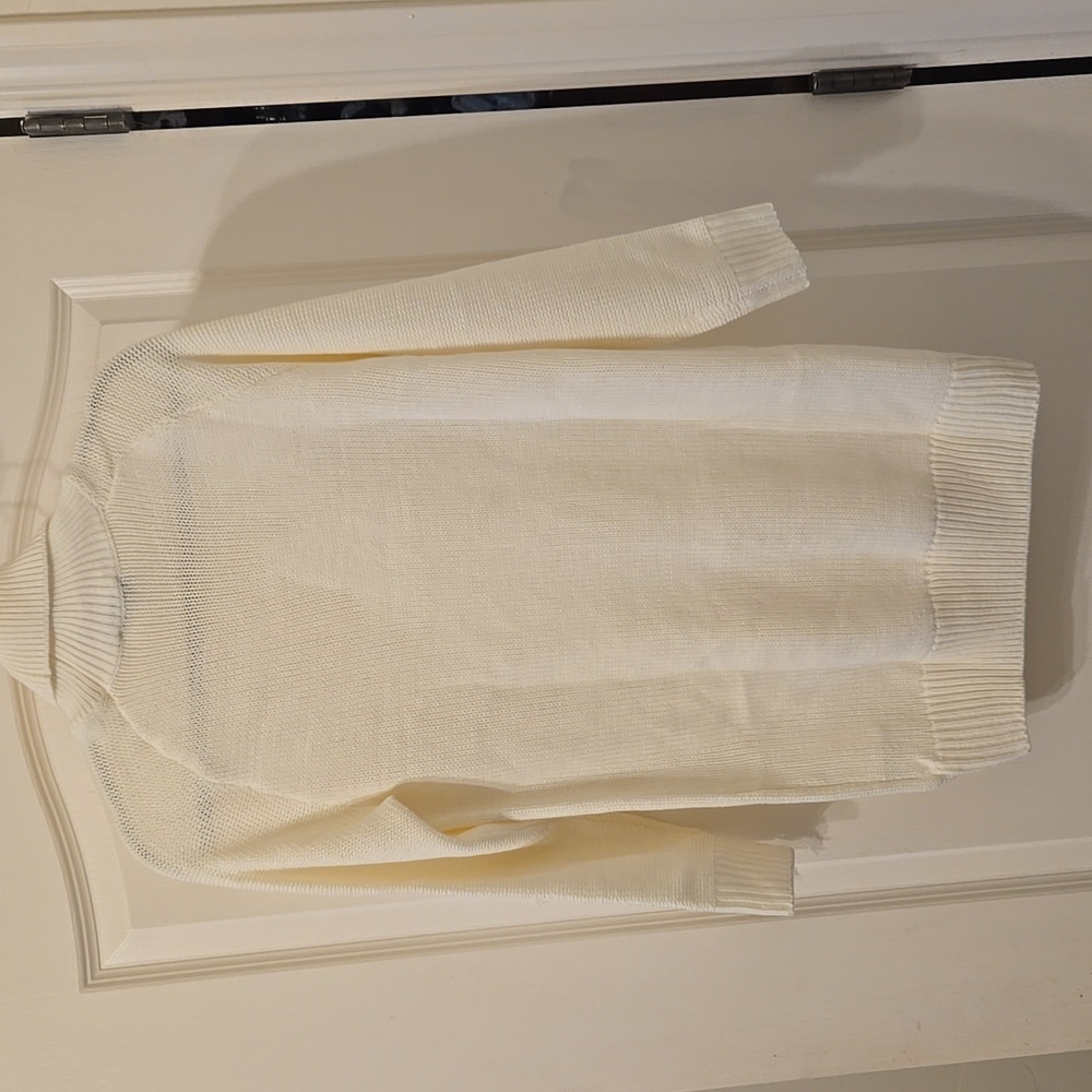 BTFBM Cream Knit Fringe Turtleneck Sweater Size S - Picture 5 of 9